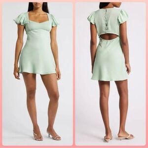 All in Favor Light Green Backless Dress